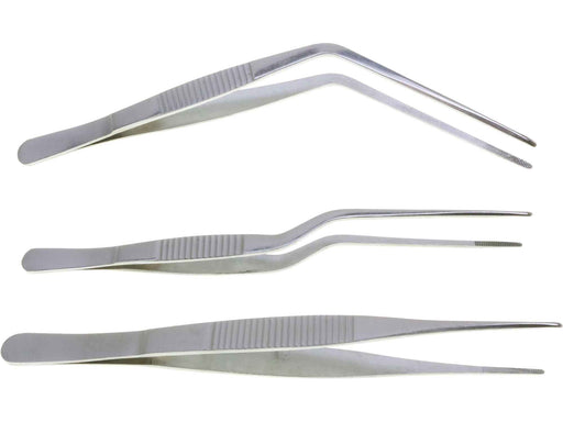 Tweezer Set 6 Pc Stainless Steel : Sharp : Flat : Straight : Angled & Fine  Tips