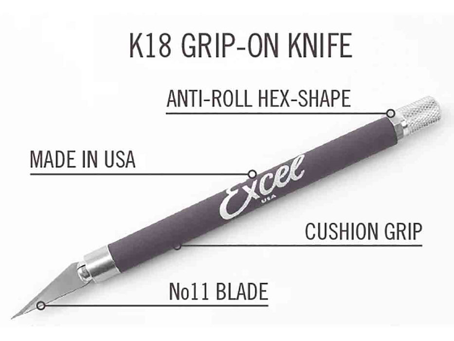 Excel K18 RED Soft Grip Knife USA - 16024 - widgetsupply.com