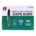 No 10 Stainless Steel Scalpel Blade - Small End - 100pc - widgetsupply.com