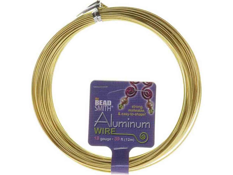 Beadsmith Light Gold 18 Gauge Aluminum Wire - 39 feet - widgetsupply.com