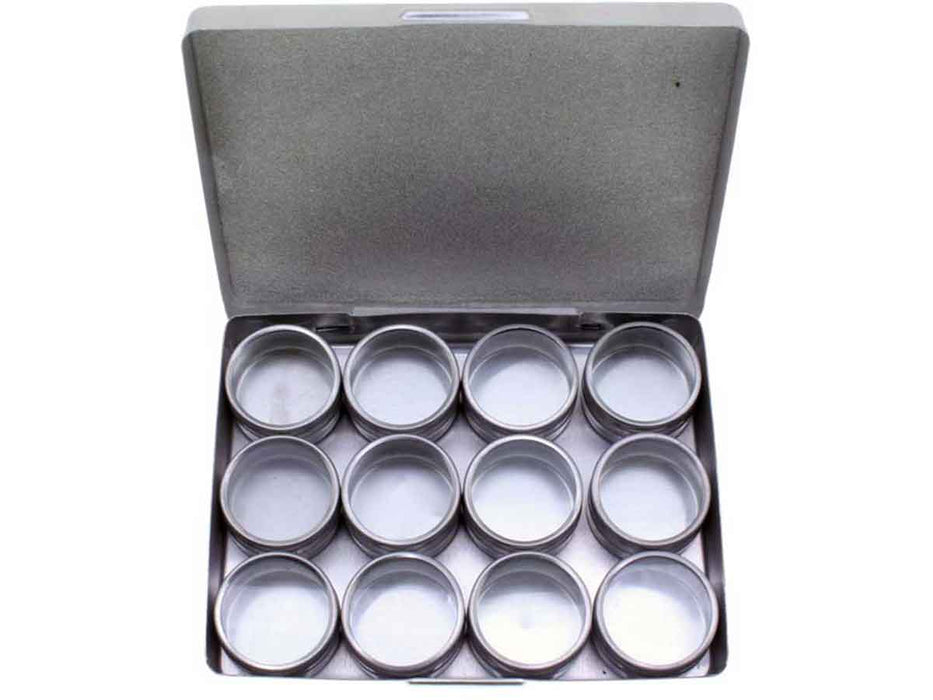 31.8mm - 1 1/4 inch Round Aluminum Jar Set - 12pc - widgetsupply.com