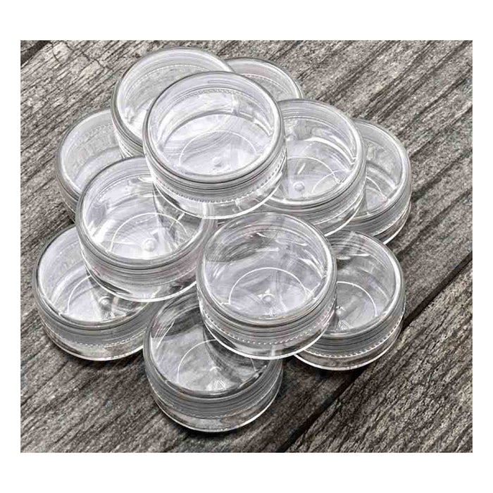 38.1mm - 1 1/2 inch Round Plastic Containers - 12pc - widgetsupply.com