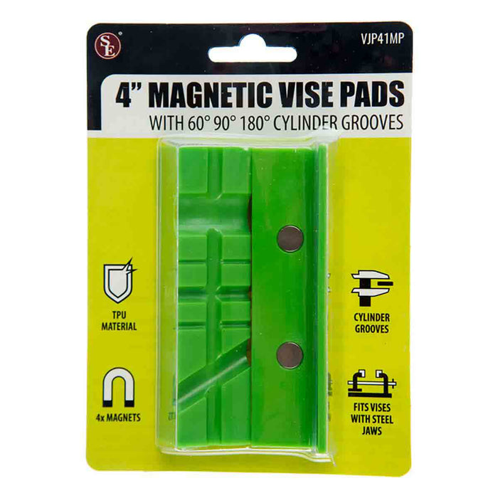 4 inch Bench Vice Magnetic Jaw Pad Set - Multi-Grooved - widgetsupply.com