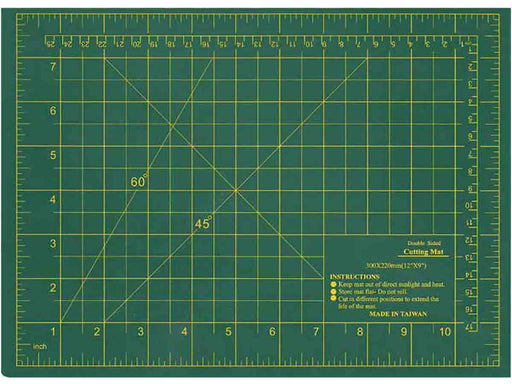 9 x 12 Self-Healing Green Cutting Mat with Pre-Marked Grid Lines for Accurate Cutting