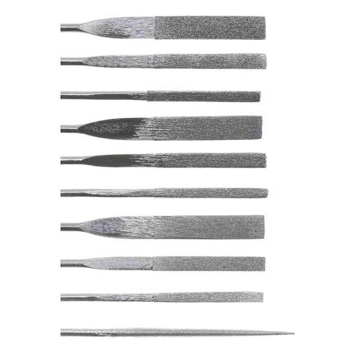 10pc 3x140mm 3 Grit Diamond Needle File Set - widgetsupply.com