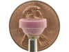 09.9mm - 25/64 x 9/64 inch Pink Grinding Wheel - 1/8 inch shank - widgetsupply.com