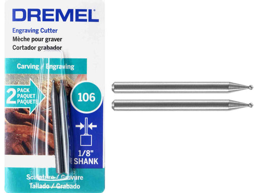 Dremel 105 - 1/32 inch ROUND Engraving Cutter - 2pc