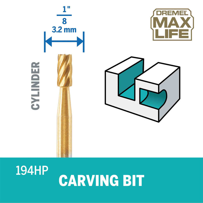 Dremel 194HP Max Life - 1/8 inch CYLINDER Cutter -  2pc - widgetsupply.com