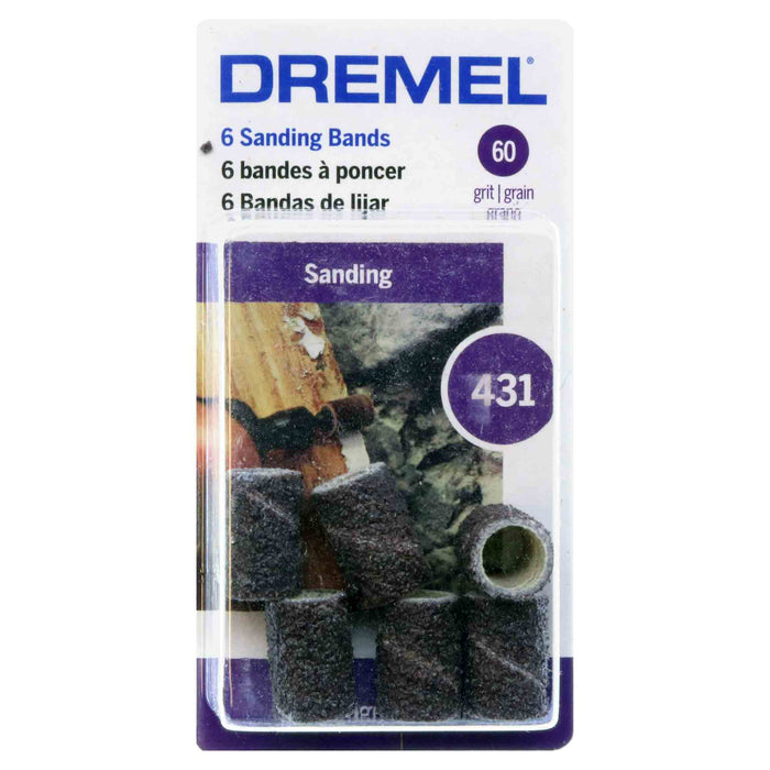 Dremel 431 - Sanding Bands 1/4 x 1/2 inch 60 Grit - 6pc - widgetsupply.com