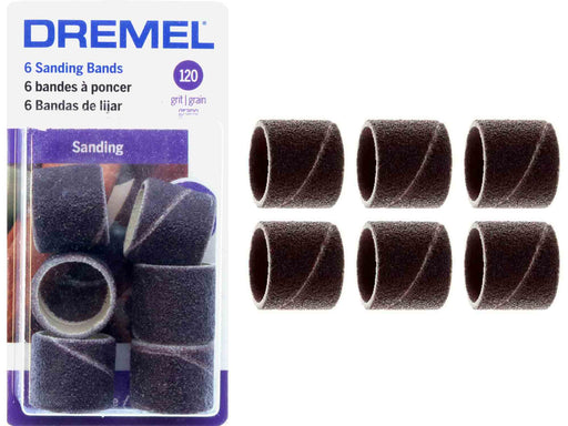 TEMO 100 pc 1/2 Inch Sand Drum Grit 60 Coarse with 2 pc 1/8 Inch Mandrel  for Dremel Rotary Tools
