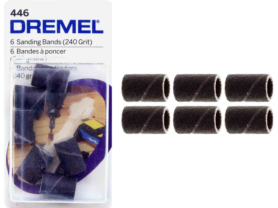 Dremel 446- 1/4 x 1/2 inch 240 Grit Sanding Bands - 6pc - widgetsupply.com