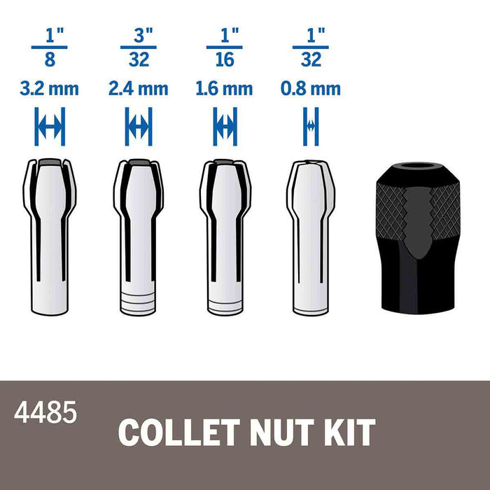 Dremel 4485 Collet and Nut Set - 5pc - widgetsupply.com