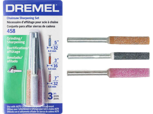 Dremel Chainsaw Sharpening Bit Set (3-Pack 1/4 in, 3/8 in, 0.325 in) 458 -  The Home Depot