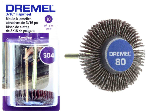 Dremel 504 - 1 1/8 x 3/16 inch 80 grit Flap Wheel - widgetsupply.com