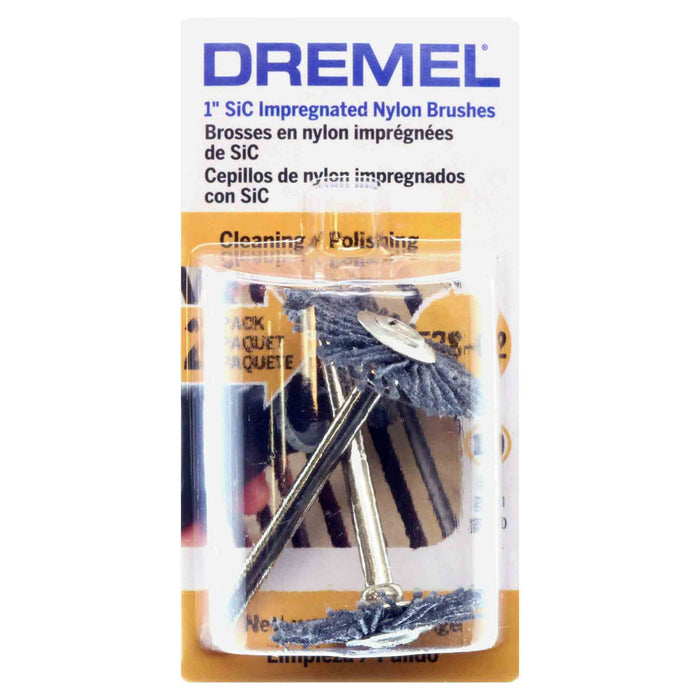 Dremel 538-02 Nylon Abrasive Brush - 120 Grit - 2pc - widgetsupply.com