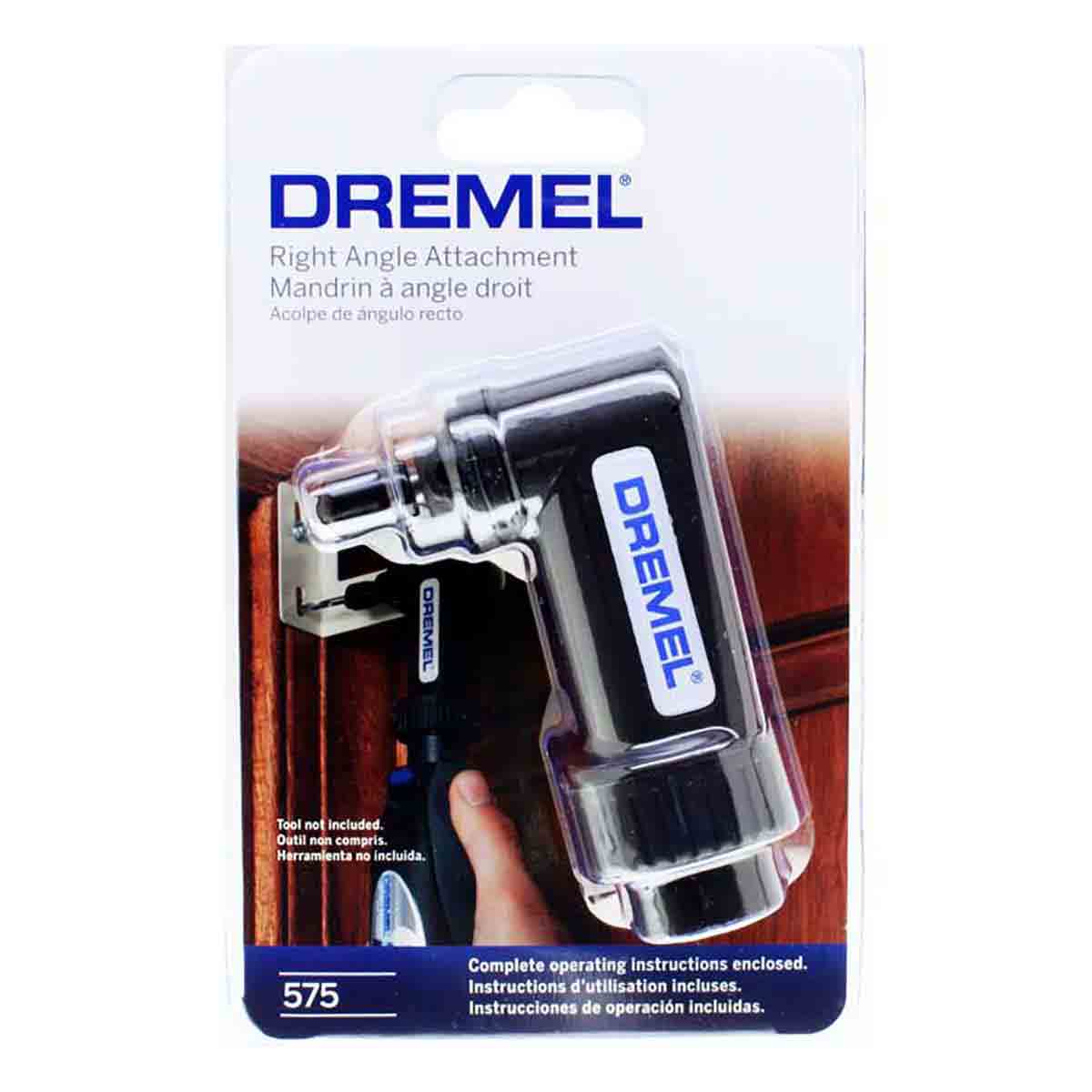 Dremel 575 4 inch Right Angle Attachment for Rotary Tools, Angle Drill  Attachment, Black 