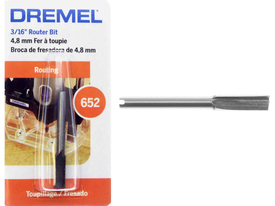 Dremel 652 - 3/16 inch STRAIGHT Router Bit - widgetsupply.com
