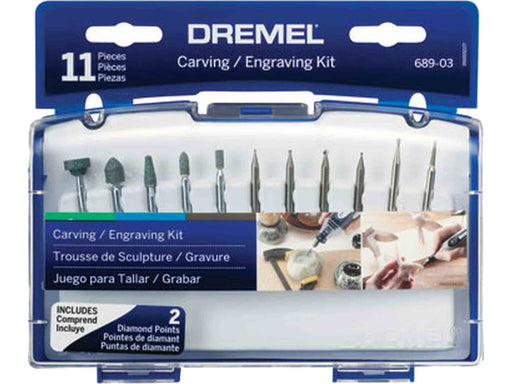 Dremel 689-01 11pc Carving / Engraving Accessory Kit - widgetsupply.com