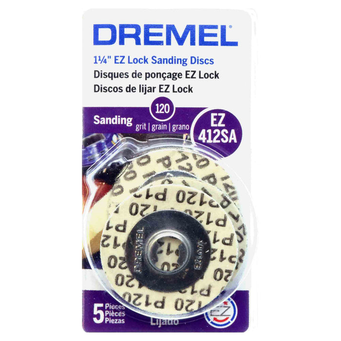 Dremel EZ412SA EZ Lock Sanding Discs - 120 Grit -5pc - widgetsupply.com