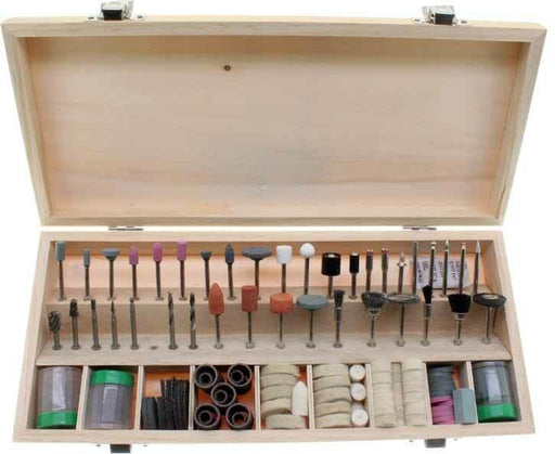 Rotary Tool Accessory Set - Wood Box - 228pc - widgetsupply.com