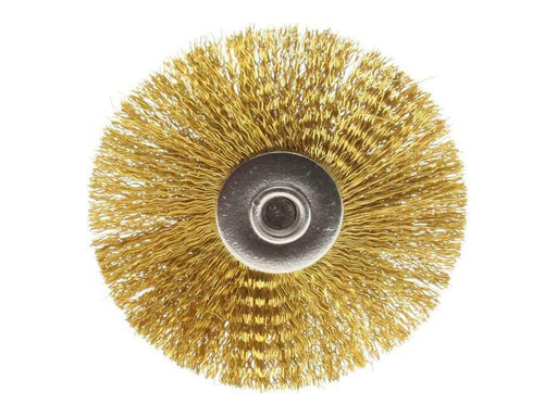 38.1mm - 1.5 inch Brass Wheel Brush - 1/8 inch Shank - 36pc - widgetsupply.com