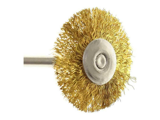 22.2mm - 7/8 inch Brass Wheel Brush - 1/8 inch shank - 36pc - widgetsupply.com