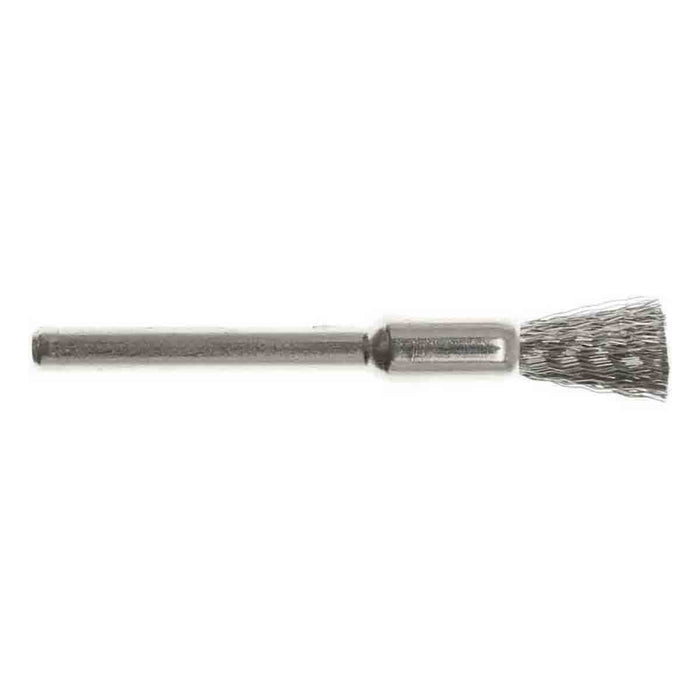 05mm - 3/16 inch Stainless Steel End Brush - 1/8 inch shank - widgetsupply.com