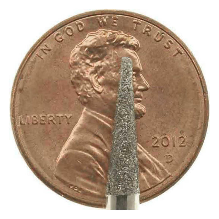 03.2 x 11.7mm 150 Grit Cone Diamond Burr - 1/8 inch shank - widgetsupply.com