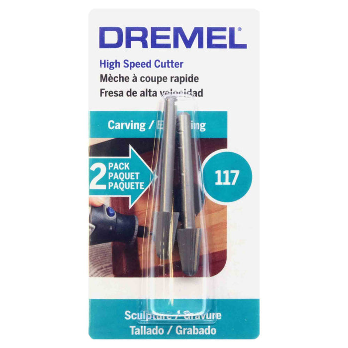 Dremel 117 - 1/4 inch Round End Cone Steel Cutter -  2pc - widgetsupply.com