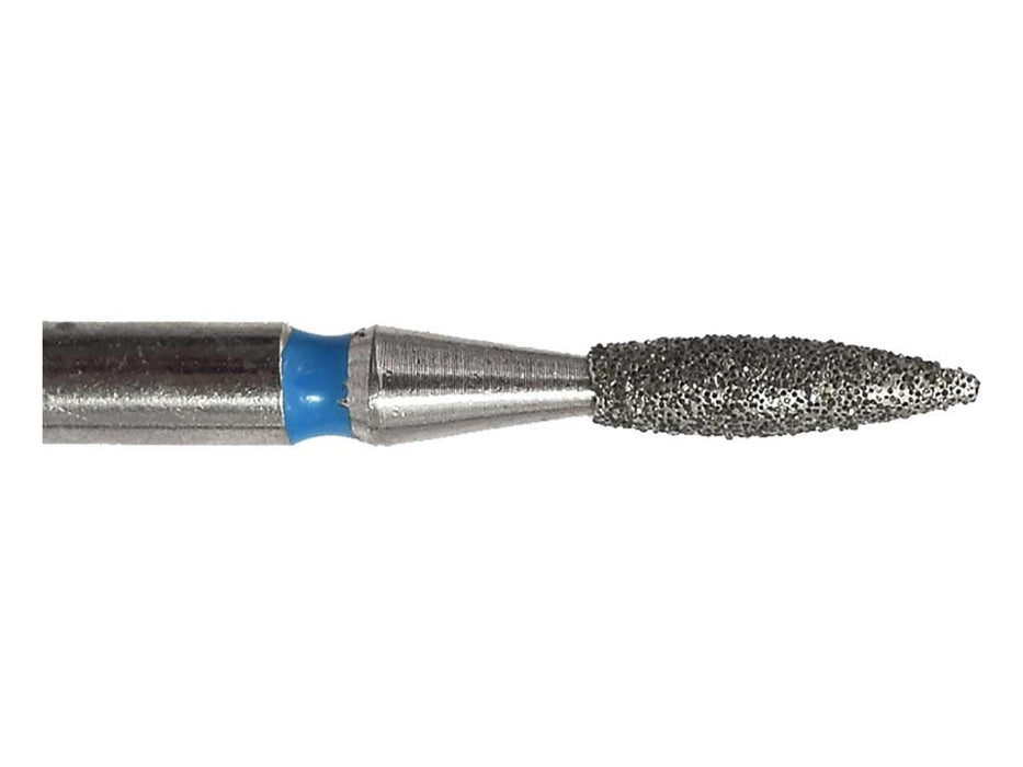 01.8 x 7.0mm Flame Diamond Bur - 150 Grit  - 3/32 inch shank - widgetsupply.com