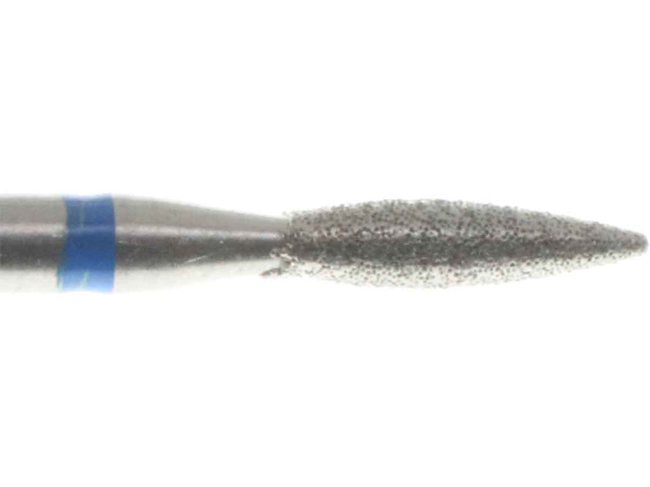 02.0 x 8.1mm Flame Diamond Bur - 150 Grit  - 3/32 inch shank - widgetsupply.com
