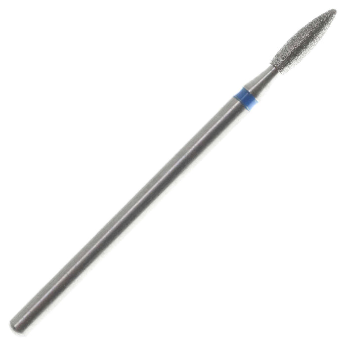 02.4 x 9.0mm Flame Diamond Bur - 150 Grit  - 3/32 inch shank - widgetsupply.com