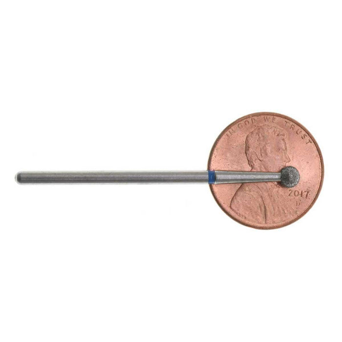 03.5 x 3.1mm Round Diamond Bur - 150 grit  - 3/32 inch shank - widgetsupply.com