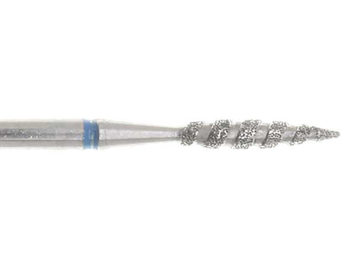 02.3 x 12mm Striped Flame Diamond burr - 150 Grit - 3/32 inch shank - widgetsupply.com