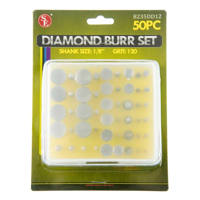 120 Grit Diamond Wheel and Burr Set - 1/8 inch shank - 50pc - widgetsupply.com