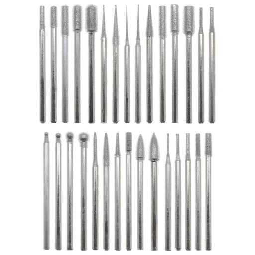 240 Grit Diamond Burr Set - 1/8 inch shank - 30pc - widgetsupply.com