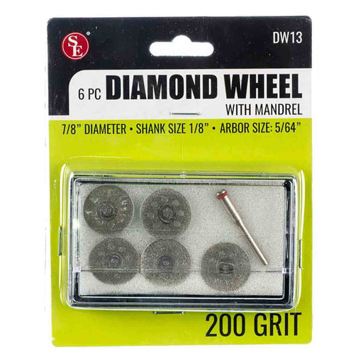 22.2mm - 7/8 inch 200 Grit See Through Diamond Disc Set - 6pc - widgetsupply.com