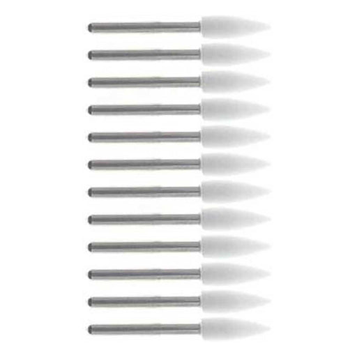 02.4mm - 3/32 inch Flame Arkansas Grinding Stones - 12pc - 1/16 inch Shank - widgetsupply.com