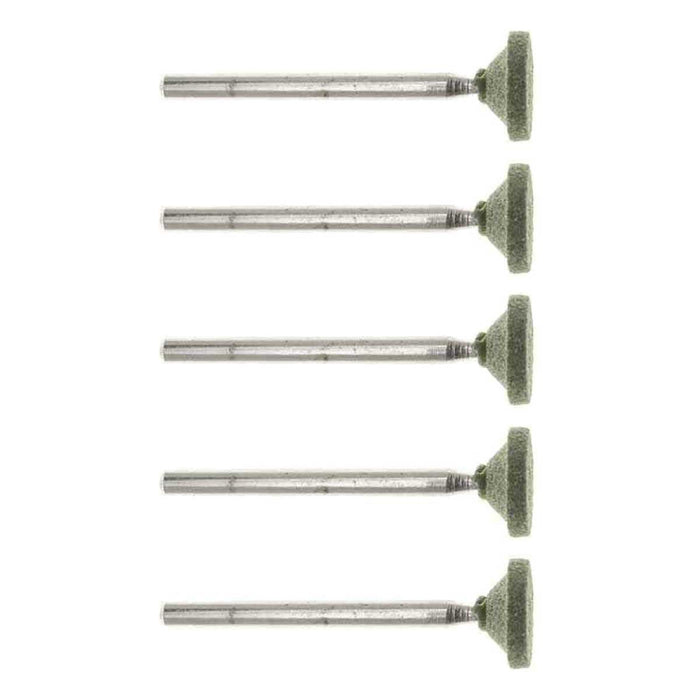 11.1mm - 7/16 x 1/16 inch Green Wheel - 1/8 inch shank - 5pc - widgetsupply.com