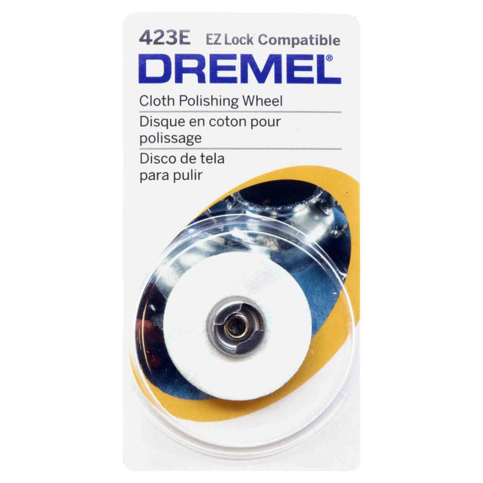 Dremel EZ Lock Rotary Tool 1 in. Cloth Polishing Wheel for Silverware, Car  Parts, and Door and Window Hardware 423E - The Home Depot