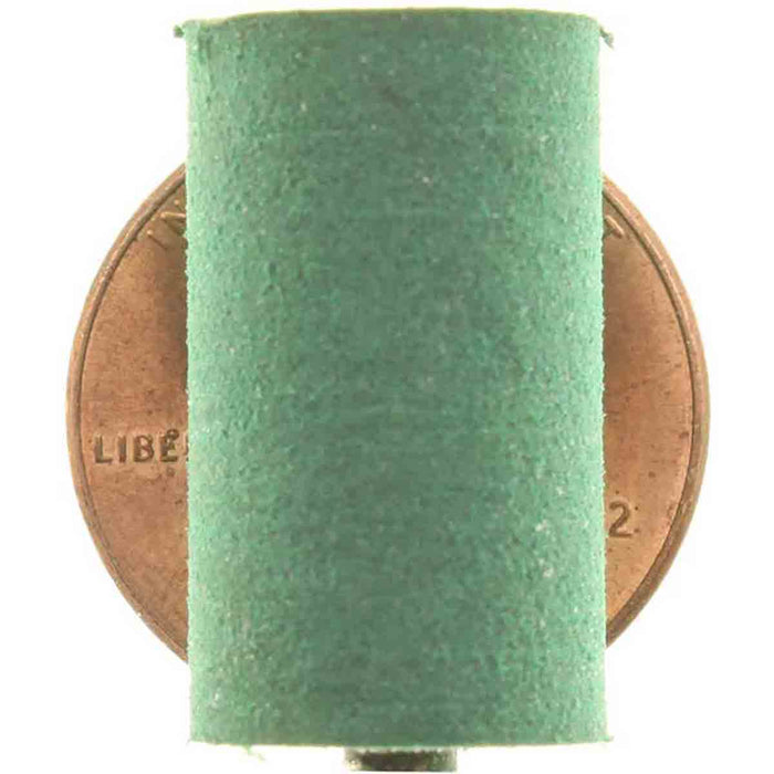 11.1mm - 7/16 inch 240 Grit Cylinder Rubber Polisher - 1/8 inch shank - widgetsupply.com