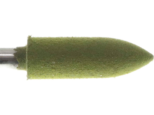05.6mm - 7/32 x 11/16 inch 80 Grit Flame Rubber Polisher - 1/8 inch shank - widgetsupply.com
