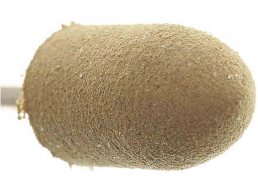 11.1mm - 7/16 x 3/4 inch 80 Grit Flame Rubber Polisher - 1/8 inch shank - widgetsupply.com