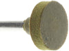 11.1mm - 7/16 inch Yellow 80 Grit Rubber Polishing Wheel - 1/8 inch shank - widgetsupply.com