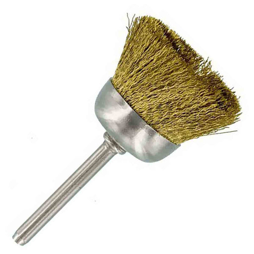 25.4mm - 1 inch Brass Cup Brush - 1/8 inch shank - widgetsupply.com