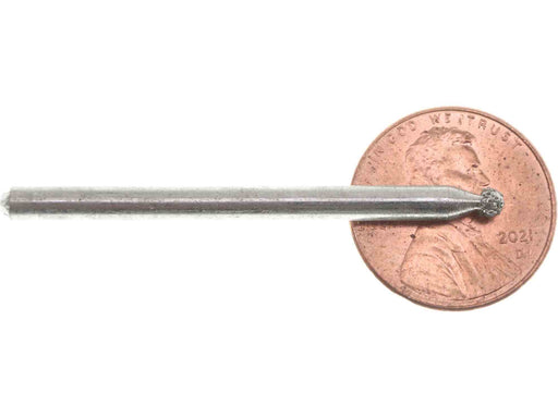 02.3mm 40 Grit Round Diamond Burr - 1/8 inch shank - widgetsupply.com
