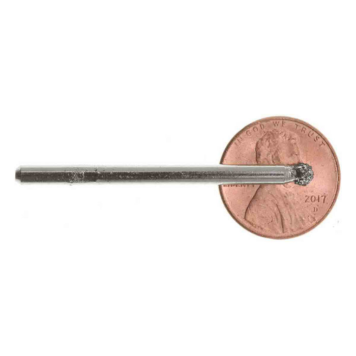 03.2mm 40 Grit Round Diamond Burr - 1/8 inch shank - widgetsupply.com