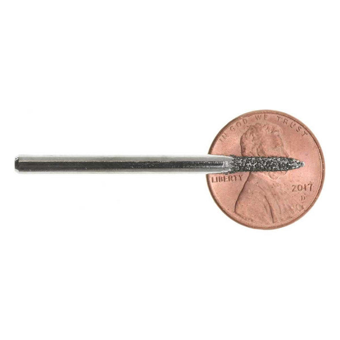 02.7mm 40 Grit Flame Diamond Burr - 1/8 inch shank - widgetsupply.com