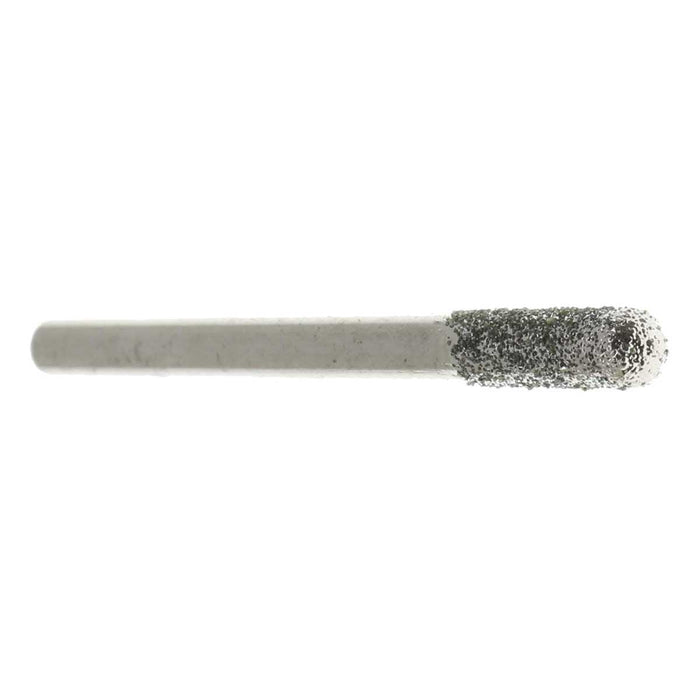 03.7mm 80 Grit Rounded Cylinder Diamond Burr - 1/8 inch shank - widgetsupply.com