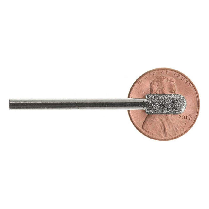05.3mm 80 Grit Rounded Cylinder Diamond Burr - 1/8 inch shank - widgetsupply.com